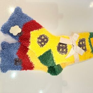 Colorful Fuzzy Socks with Bow